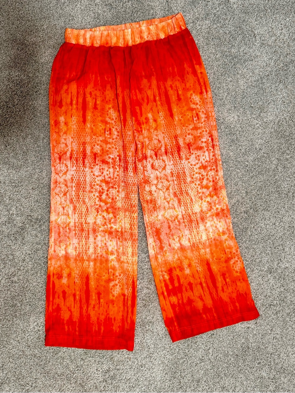 Halogen Orange Tie-Dye Cover-Up Pants